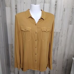 Mustard Yellow Button-Up Shirt